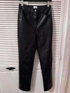 Wilfred Aritzia Melina High-Rise Vegan Leather Pant in Black